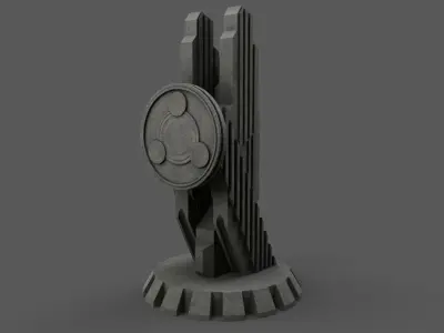 PBR Modern Monument and Memorial B Low-poly 3D model