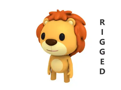 Rigged Lion 3D model purchase