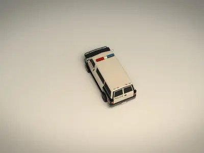 Low Poly Police Van 04 Low-poly 3D model