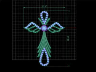 Cross with angels wings 2 3D print model