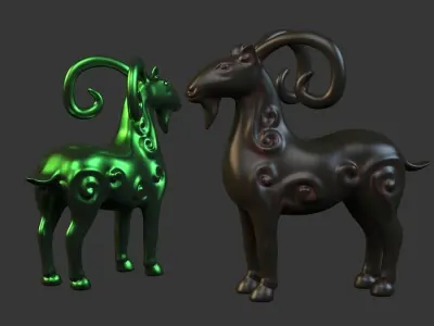 Decoration handicraft modern deer animal gift sheep 3D model