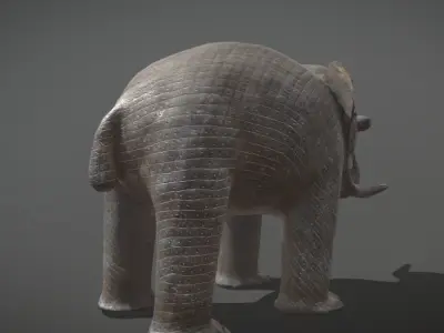Elephant Bronze Sculpture Low-poly 3D model
