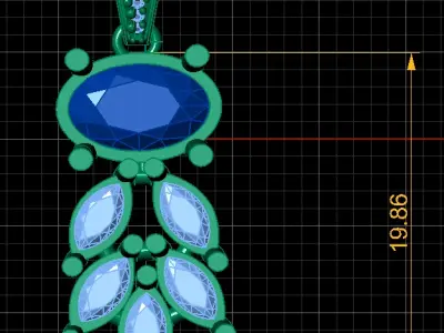 Crimson Elegance Charms Pendant 3D Printable Model 3D print model