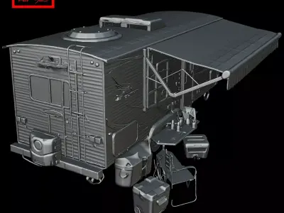 Travel trailer large 3D model