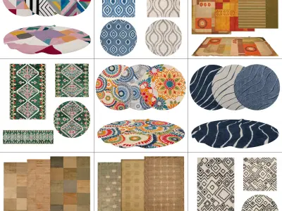 9 in 1 Rug Collection No 17 Low-poly 3D model