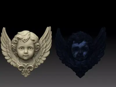 Cherub Angel Face 3D print model