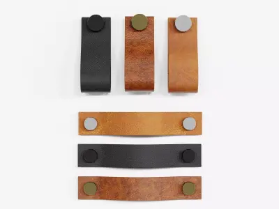 Leather Drawer Pull knob 3D model