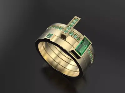 Abstract ring 3D print model