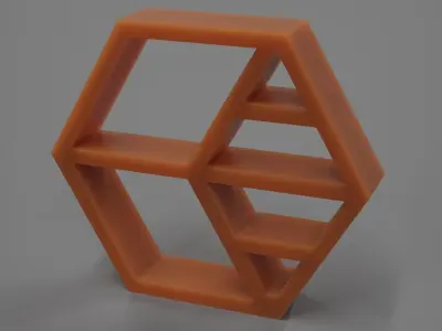 Hexagonal Wall Shelf 3D print model