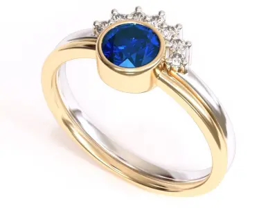 CURVED DIAMOND BAND RINGS 3D print model