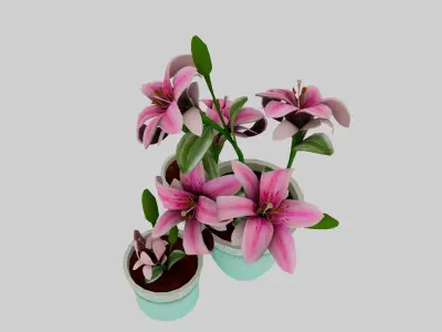 Handpainted Lillies by Brin Z Prince Low-poly 3D model