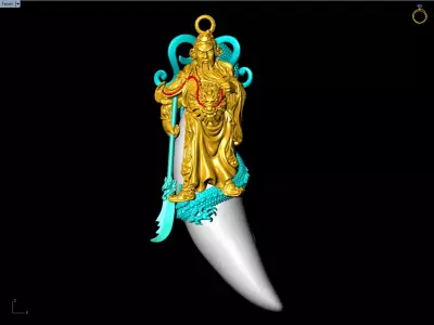 Guan Yu pendant - Dragon pendant - Tiger nails - Tiger fang 3D print model
