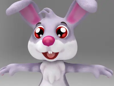 Rabbit Cartoon Low-poly 3D model purchase