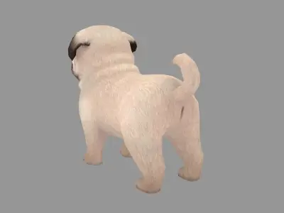 Cartoon pet puppy - Paco - baby dog Low-poly 3D model