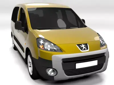 PEUGEOT PARTNER 2009 LOWPOLY Low-poly 3D model