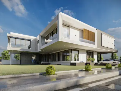 2 kanal Modern Masterpiece of Modern home With sketchup model 3D model