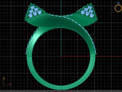 Two Head Women Ring 3DM Womens Ring 3d models 3D print model 3D print model 17