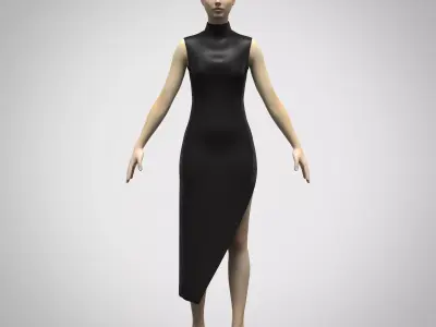 Ladies custom dress Low-poly 3D model