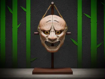 Tiger Mask Theater Noh Japanese 3D model 3D model