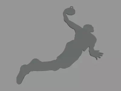Basketball Key Ring Chain 01 Low-poly 3D model