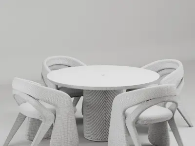 Dinning chair and table37 3D model