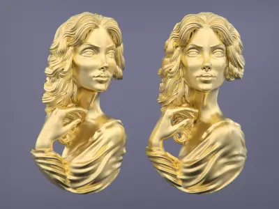 Lady Face Pendant-7size 3D print model