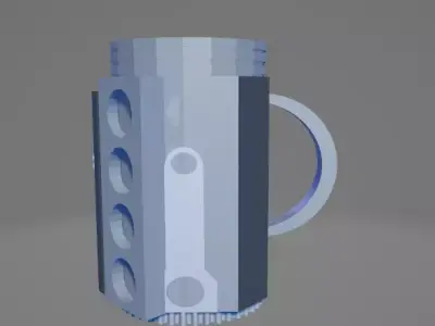 3D Printable V8 Engine Block Beer Mug- Definitive Edition 3D print model