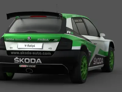 2018 Skoda Fabia R5 3D Model Rally Car Ready for Games Renders Low-poly 3D model