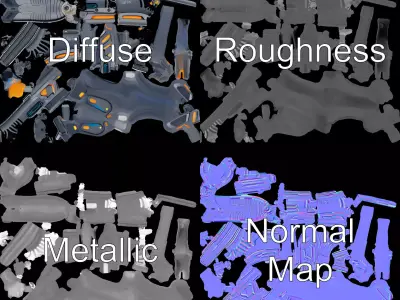 T H Neon Blaster model pack Low-poly 3D model