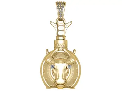 Bull Head Pendant  3D Printable Jewelry               3D print model