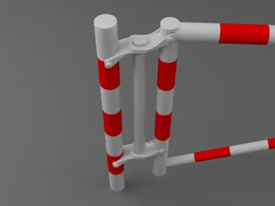 Barriers 8 gate with stripes 3D model