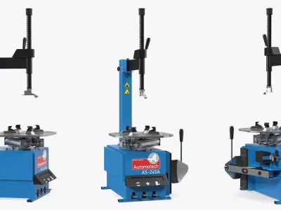 Automotech AS-24SA Semi-Automatic Tyre Changer 3D model