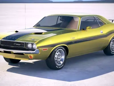Dodge Challenger 1970 with interior 3D model