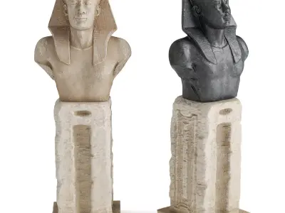 Pharaon Egypt bust Low-poly 3D model
