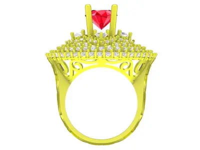 Luxury Multi Halo Diamond Ring for Women 4421 3D print model