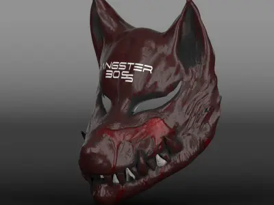 wolf red mask 3D model