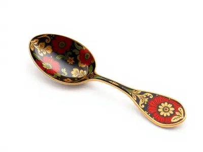 Decorative Floral Spoon D Model Pack Low-poly 3D model