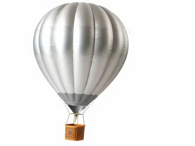 Futuristic Metallic Hot Air Balloon model pack Low-poly 3D model