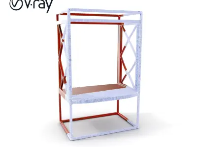 Industrial Rusty Metal Shelf Model Pack Low-poly 3D model