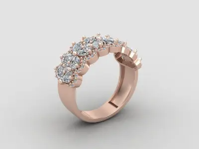 Flower ring 122-MW 3D print model