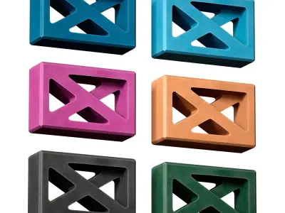 Colorful Yoga Blocks with Cutouts 3D model