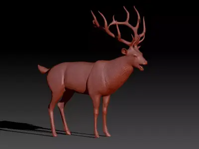 High poly model of deer 3D model