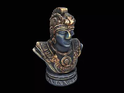 aztec statue sculpture 3D model