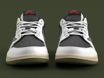 Travis Scott x Air Jordan Olive Low-poly 3D model