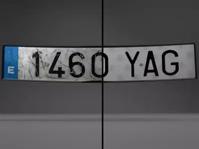 License plate 3D model