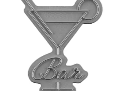Bar Neon Sign 3D model