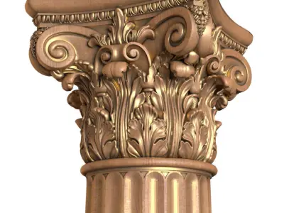 Classical round columns 3D model purchase