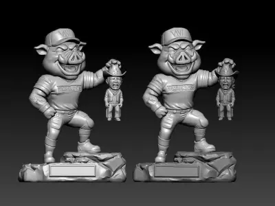 NFC East Dominance - Commanders Mascot vs Crying Cowboy Figure 3D print model