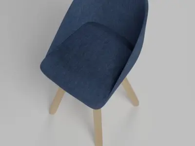 blue kitchen chair 3D model
