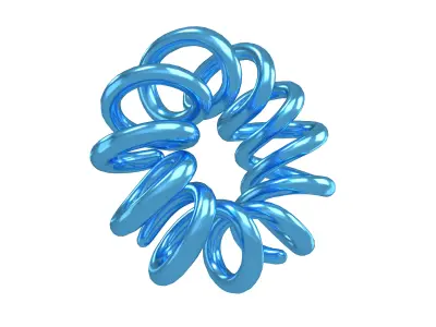 Abstract Coil Shape v1 004 Low-poly 3D model